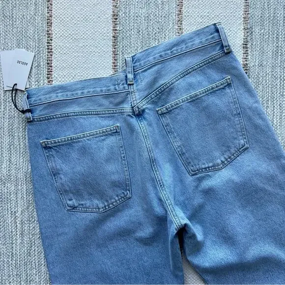 Agolde Criss Cross Dimension Blue Straight Leg High Rise Jeans Women’s Size 32 - Picture 7 of 10